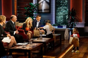 SHARK TANK - "Episode 806"- A stay-at-home mom from Milwaukee, Oregon, learns a valuable business lesson in the Tank as it relates to her stylish clothing line for little ones; an 18-year-old from Canton, New York, with a passion for all things maple, hopes the Sharks can help spread his delicious maple syrup products to tables across America; a woman from Houston, Texas, has risked everything for her simple and smart multi-use kitchen accessory; and a young man from Milwaukee, Oregon, created a new type of tags for dog lovers. Also, a profile on Kevin O'Leary reveals a lesser-known side of the Shark also known as "Mr. Wonderful," on "Shark Tank," airing FRIDAY, OCTOBER 21 (9:00-10:01 p.m. EDT), on the ABC Television Network. (ABC/Kelsey McNeal) BARBARA CORCORAN, KEVIN O'LEARY, LORI GREINER, ROBERT HERJAVEC